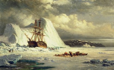 氷に閉ざされた船、1880年頃 作： William Bradford